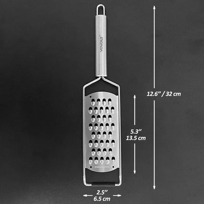 4-Pcs Pro Set Zester Grater Set, Cheese Grater with Razor-Sharp Stainless Steel Blade, Fine/Coarse/Extra Coarse/Slider Attachment