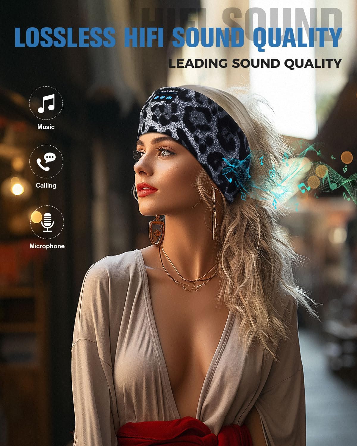 LC-dolida Sleep Headphones Bluetooth 5.4, Headband Headphones Earphones Wireless, Sleep Mask for Gifts,Workout,Jogging,Yoga(Purple)