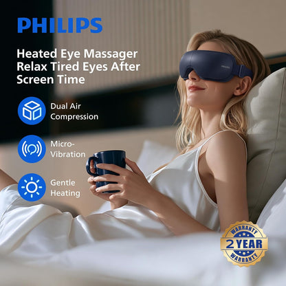 PHILIPS Eye Massager with Heat, Warm Compress for Eye Relief 2313 Blue