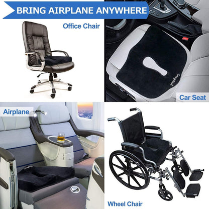 Orthopedic Memory Foam Seat Cushion for Office Chair Sciatica Tailbone Back Pain Relief Sitting Pillows - Truck Driver Cars Front Seats Pillow Wheelchair Kitchen Chairswith with No-Slip Bottom