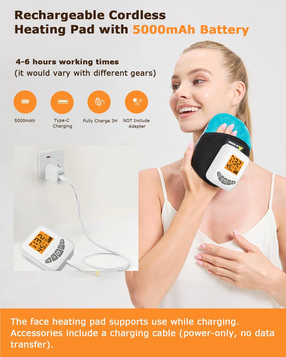 Cordless Leg Massager for Circulation and Pain Relief - 5000mAh Portable Heating Pad for Leg and Calf with 3-Level Vibration Massage, 104-140℉ Adjustable Temperature & 30/45/60 Min Timer