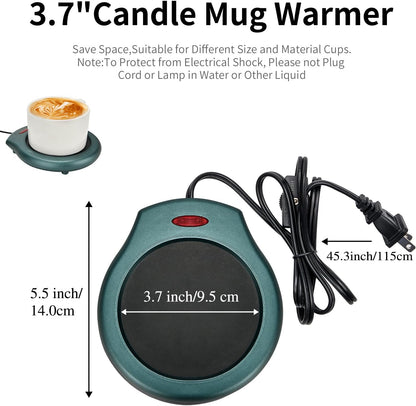 ASAWASA Candle Warmer for Large Jar, Coffee Mug Warmers | Safely Releases Scents Without a Flame, Melt Candle Quickly, Enjoy Your Warm Coffee Tea. Gifts for Festival Birthday Women
