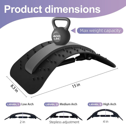 YAJIACLONE Back Stretcher for Lower Back, Adjustable Lumbar Stretch Device