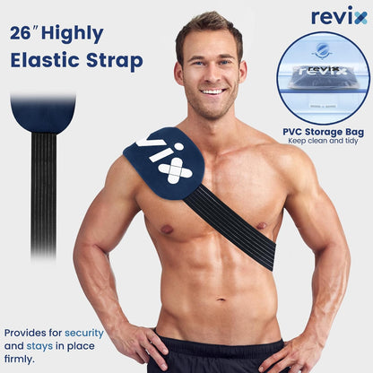 REVIX Ice Packs for Injuries, 5 Pack Hot & Cold Gel for Knee & Back | Adjustable Strap, Flexible Cooling Wrap for Shoulder, Neck & Arm, for Surgery Recovery, Muscle Relaxation
