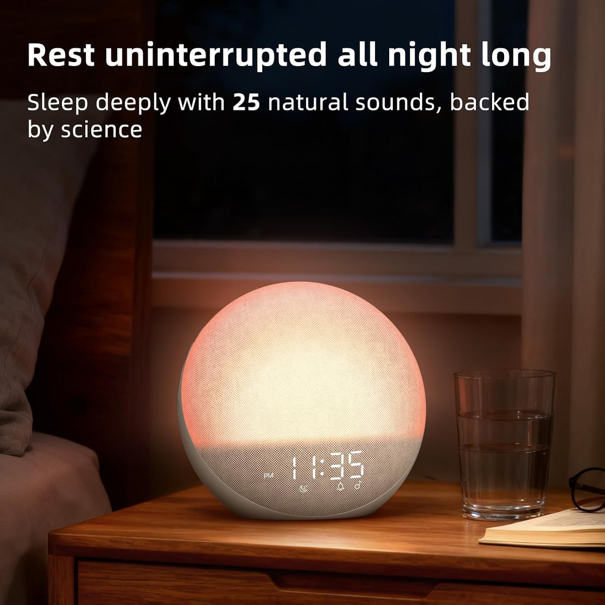 Odokee Sunrise Alarm Clock White Noise Machine: Natural Wake Up Light