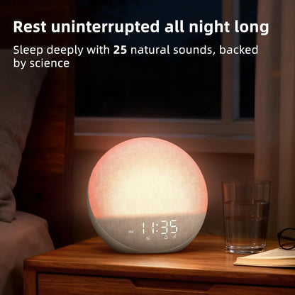 Odokee Sunrise Alarm Clock White Noise Machine: Natural Wake Up Light