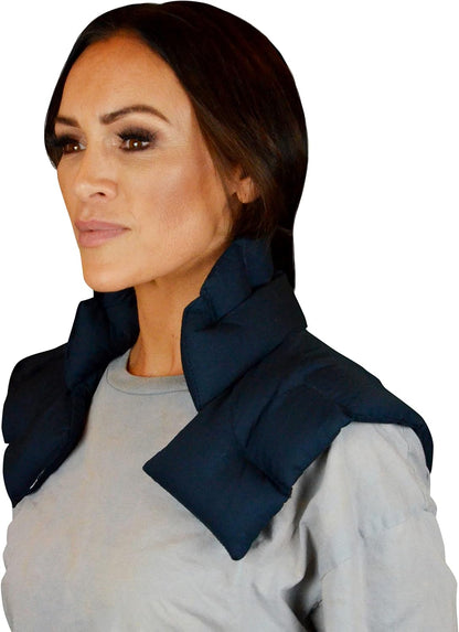 Nature's Approach Neck & Shoulder Wrap, Indigo | 12-herb rice & flaxseed wrap drapes over neck and shoulders for hot or cold therapy