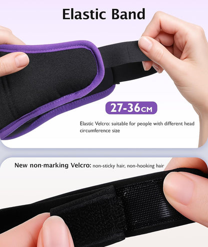 LC-dolida Sleep Mask with Headphones Bluetooth 5.4, 3D Sleeping Headphones for Side Sleepers Bluetooth Sleep Mask Blackout Bluetooth Eye Mask for Sleeping Travel Meditation Men Women