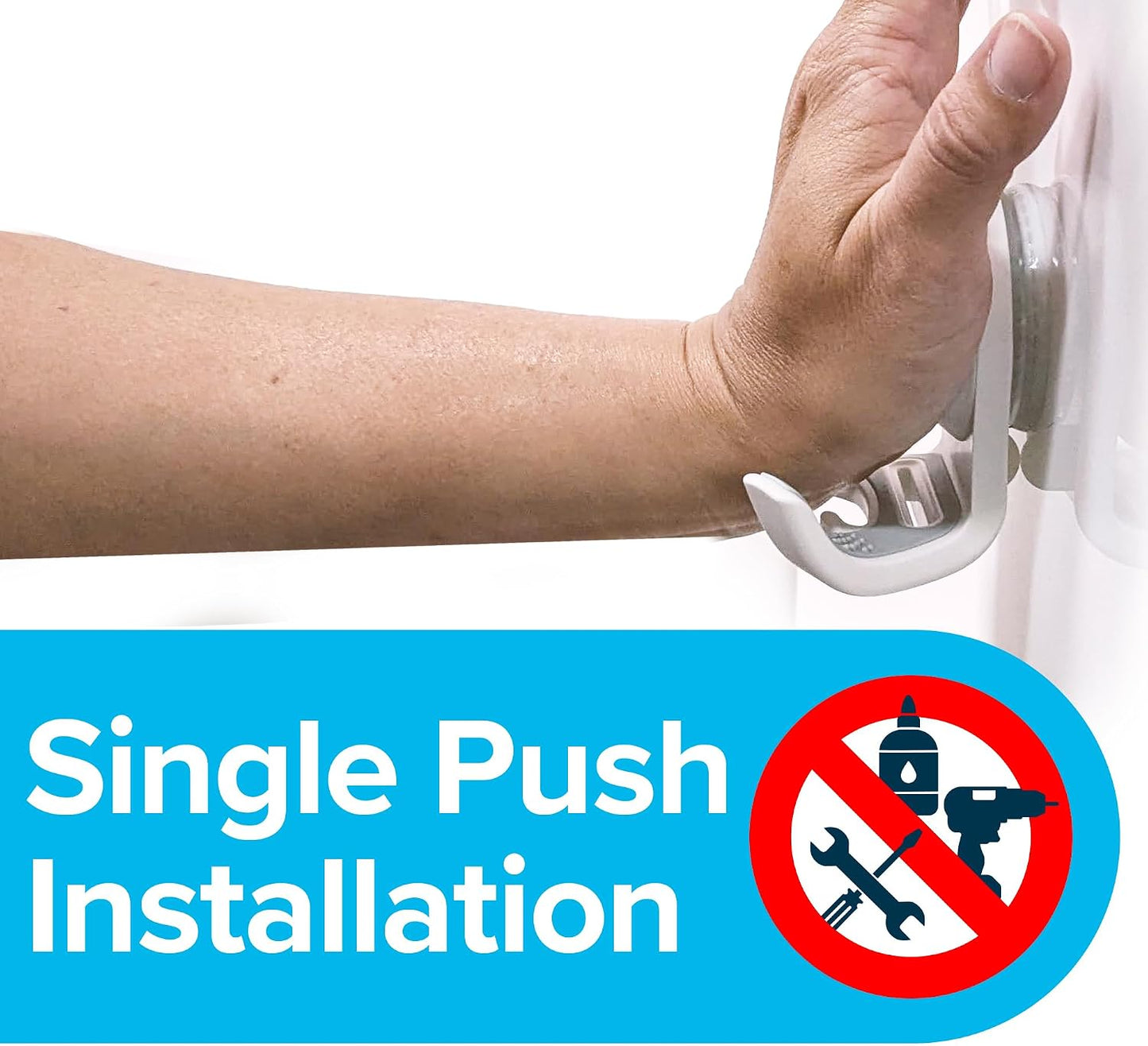 SlipX Solutions Power Lock Suction Cup Shower Hook, Phone Holder, White | Quick Tool-Free Installation, Patented Suction Cup, Waterpoof, Rust-Proof, Holds Razor, Loofah, Phone, & More In Shower