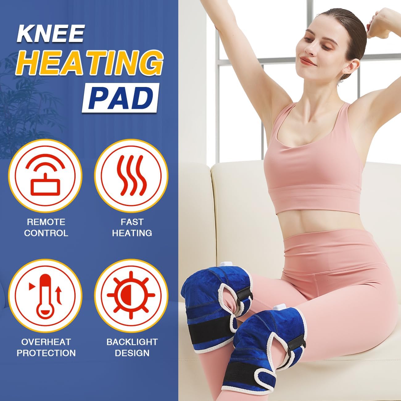 Foot Warmer, Electric Heating Pad for Foot&Ankle Pain Relie Fast Heating | Auto Shut Off Double Sided Heated Feet Warmer with Adjustable Temp for All Day Use to Relieve Achilles Tendonitis(1-Pack)