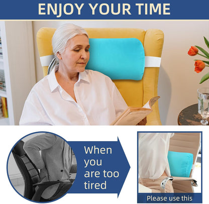 Headrest Pillow for Patio Chaise Lounge, 2 Packs Head Pillow with Elastic Band for Zero Gravity Lounge Chair, Head Neck Rest Pillow Lumbar Pillow, Beige