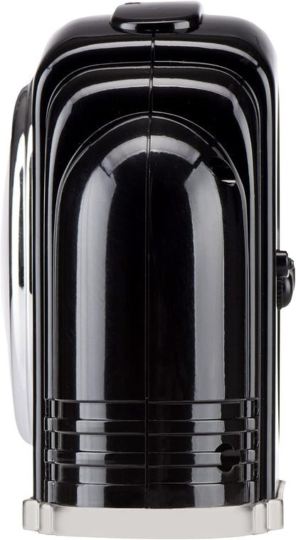 Crosley Vintage Art Deco Analog Alarm Clock, Quiet Ticking, Automatic Dimmable Smart Light, Simple Controls, (Black)