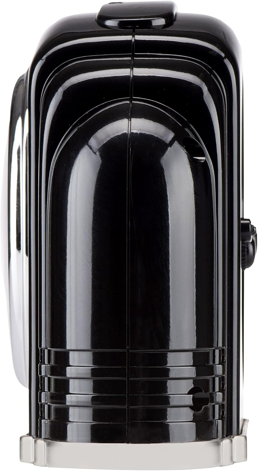 Crosley Vintage Art Deco Analog Alarm Clock, Quiet Ticking, Automatic Dimmable Smart Light, Simple Controls, (Black)