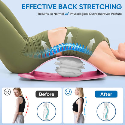 Back Stretcher for Lower Back Pain Relief, Lumbar Support Board | Adjustable air compression decompression device, ergonomic spine stretcher for home office, ABS & EVA material
