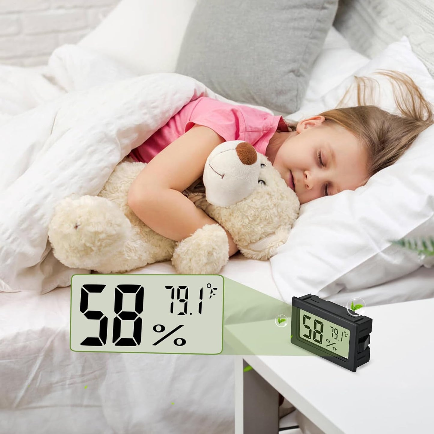 Humidity Meter Indoor Thermometer 6-Pack Mini Digital Thermometer Hygrometer Indoor Temperature Humidity Meters Gauge LCD Display Fahrenheit (℉) for Greenhouse, Reptile Tank, Cellar, Closet
