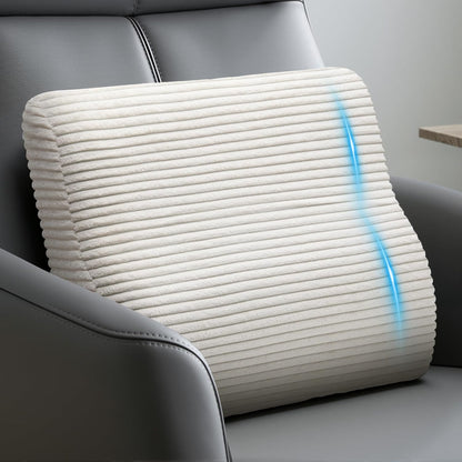 Lumbar Support Pillow for Recliner Chair/Accent Chair/Couch, Washable Cover | Large Memory Foam Back Support Cushion for Elderly, Ergonomic Backrest Pillow for Back Rest/Pain Relief/Reading, Gray
