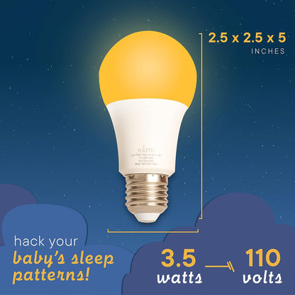 Amber Light Bulbs for Sleep I 1800K Warm Light Bulbs for Bedside Lamp I 3.5W E26 Led Bulb (60W Equiv) Orange Led Lights for Bedroom Soft Warm Lighting I Dim Night Light for Kids Room Warm Light Lamp