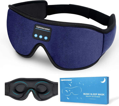 Sleep Headphones, Bluetooth 5.0 Wireless 3D Eye Mask, Lightimetunnel Washable Sleeping Headphones for Side Sleepers With Adjustable Ultra Thin Stereo Speakers Microphone Hands Free for Insomnia Travel