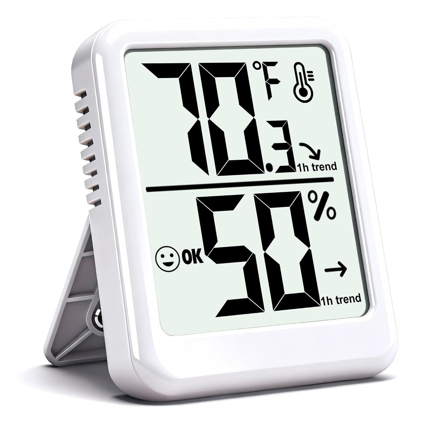 Room Thermometer Indoor Hygrometer Digital Humidity Meter | Accurate Sensor, Fast Refresh, Big Digits, Easy to View, ℉/℃, w/ AAA Battery, Compact for Home, Office, Pet, Plant