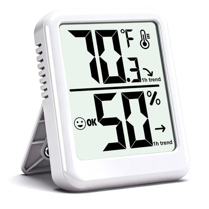 Room Thermometer Indoor Hygrometer Digital Humidity Meter | Accurate Sensor, Fast Refresh, Big Digits, Easy to View, ℉/℃, w/ AAA Battery, Compact for Home, Office, Pet, Plant
