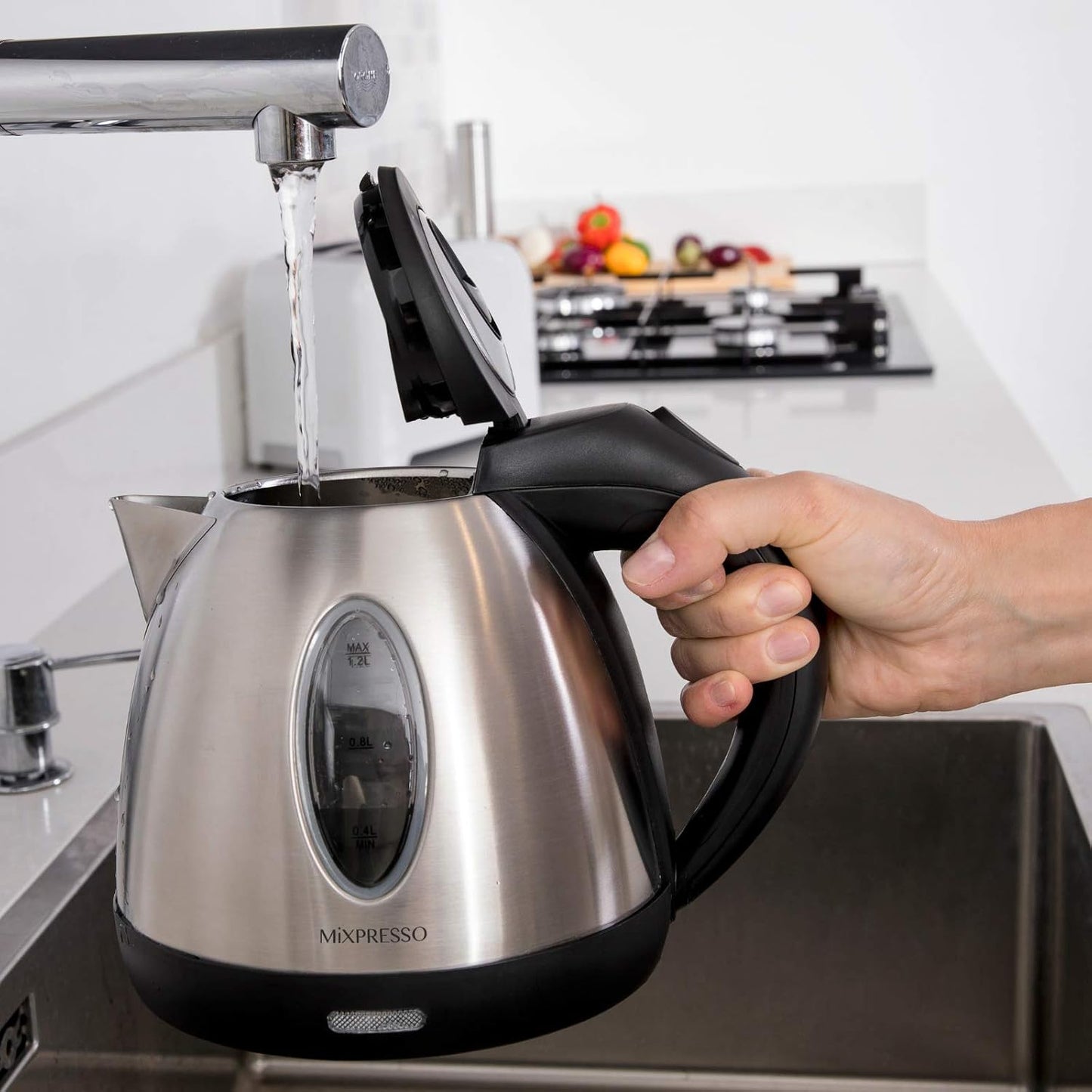 Mixpresso Electric Kettle Temperature Control, Hot Water Kettle Electric, Cordless 1 Liter Capacity, Keep Warm & LED Indicator, Auto-Shutoff, Boil-Dry Protection, Stainless Steel Electric Kettle
