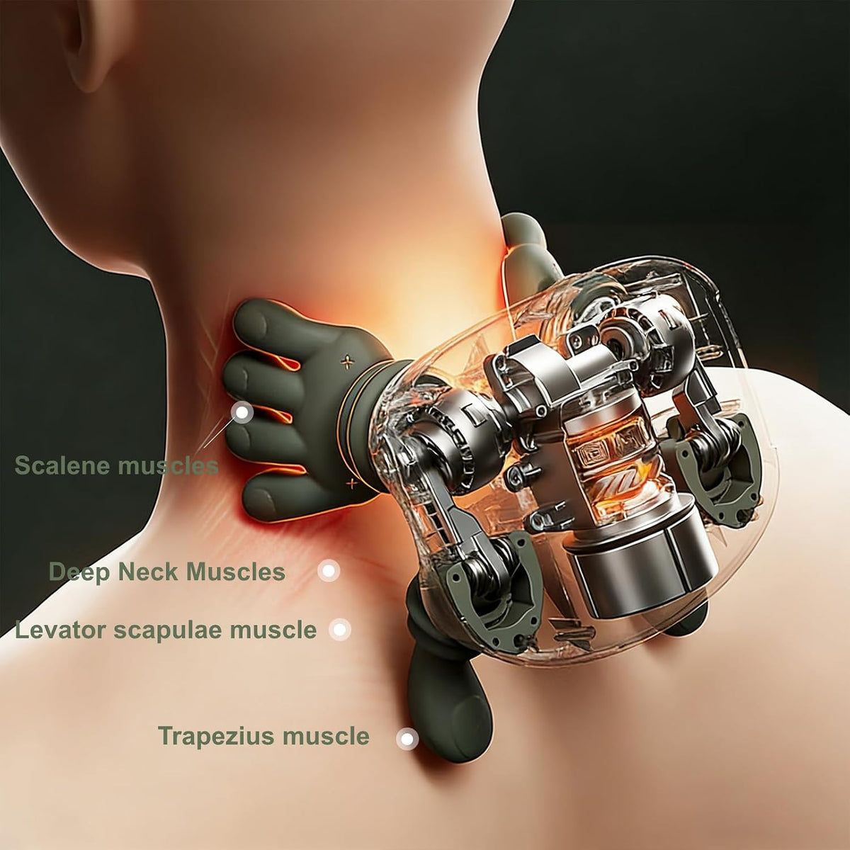 Neck Massager with Hands & Heating, 3 Intensities, Gifts for Seniors/Office