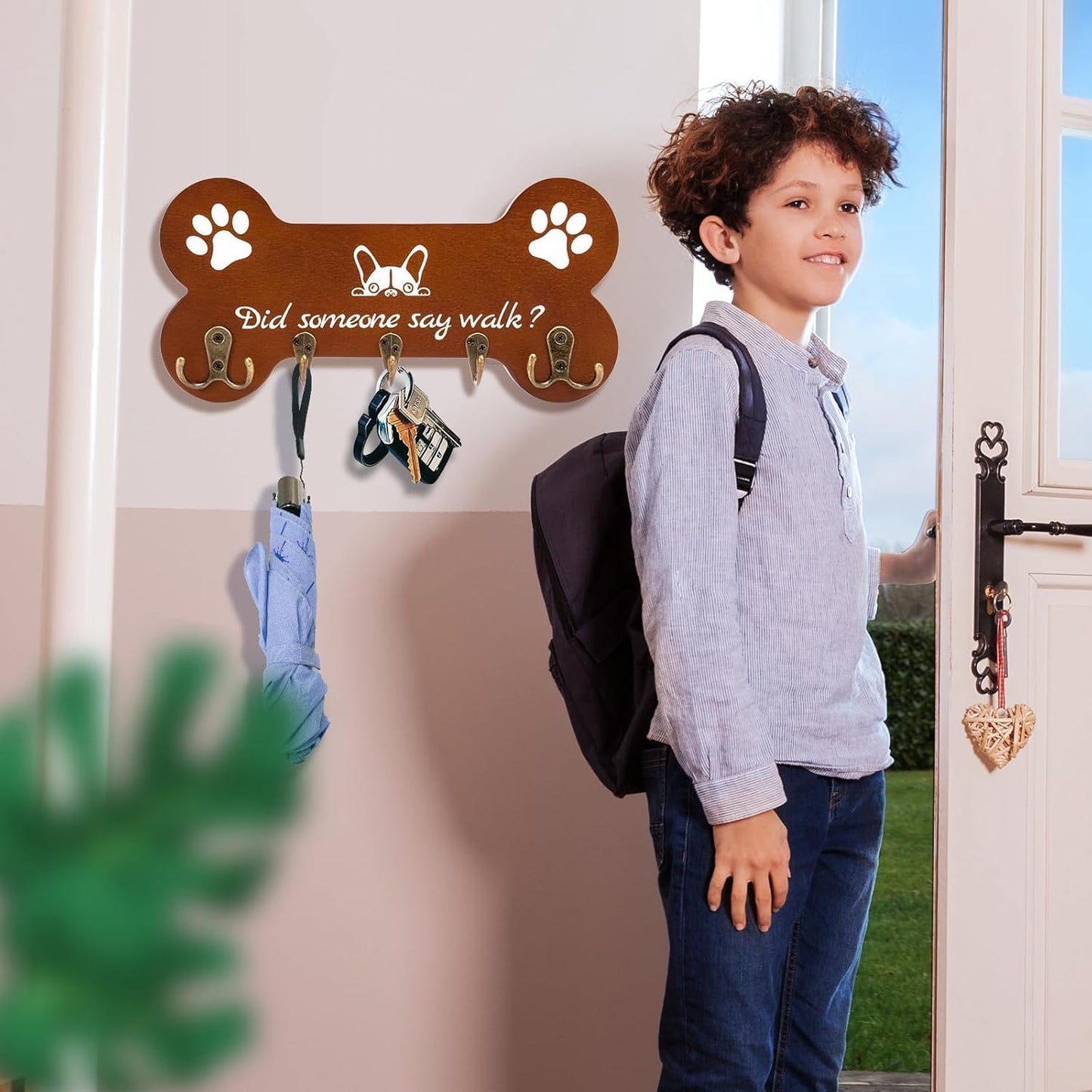 Dog Leash Holder forwall,Coat RackHooks, Mount Storage Organizer