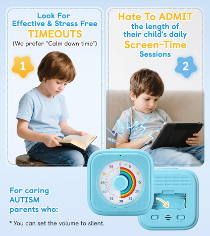 2-in-1 Visual Timer & Magnetic Visual Schedule for Kids | Autism ADHD Time Management Tool with 100+ Routine Chore Chat Magnets, Learning Materials for Home, Classroom, Education