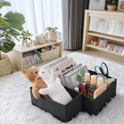 Drawer Organizer Clothes, 10 Pack Dresser Organizer for Baby Clothes, Underwear, Sock- Foldable Closet Organization and Storage Dividers Bins for Nursery, Bedroom (Beige)