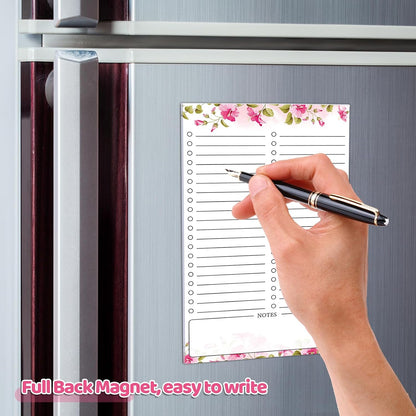 Thboxes 2 Pack Grocery List Magnet Pad for Fridge, 120 Sheets, Pen Holder | 4.5x7.5In Magnetic Grocery List Pad for Fridge, Full Back Shopping Checklist, Notepad for Kitchen, Home Office, Parents, Kids