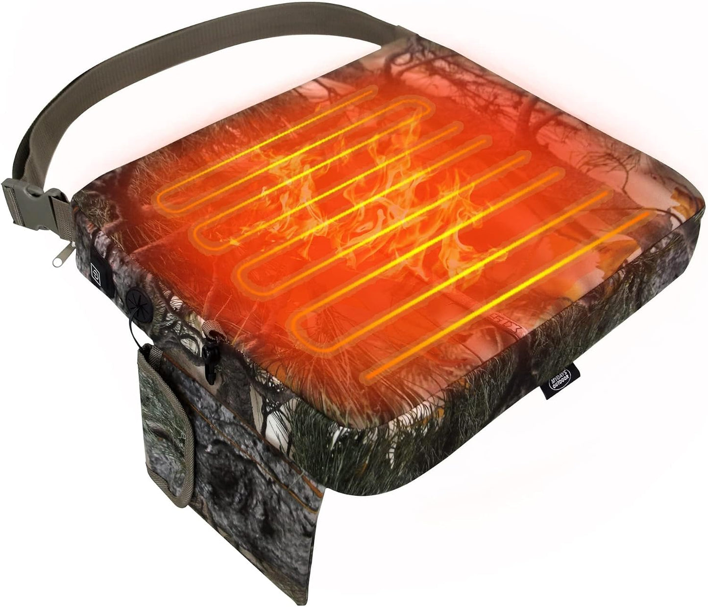 MDSTOP Heated Hunting Seat Cushion, Waterproof Seat Pads for Tree Stand & Ladder Stand, for Hunting, Ice Fishing,Hiking, Camping(Battery not Included)