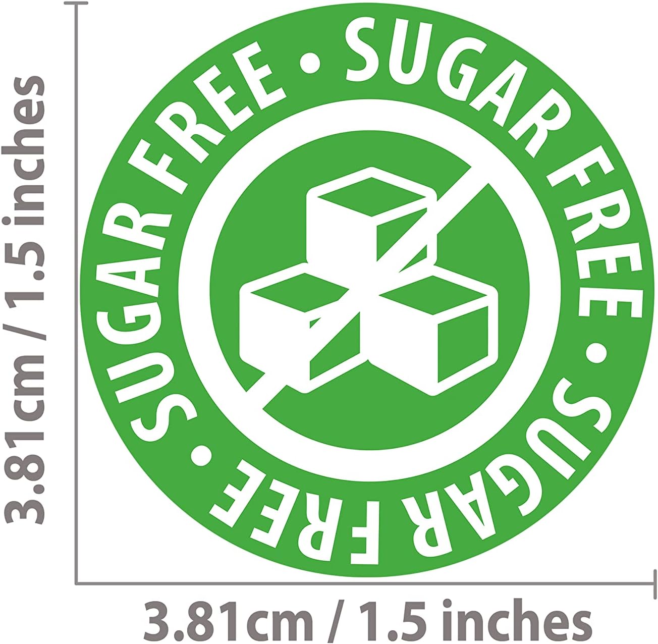 Sugar Free Stickers Food Rotation Labels 3.81cm 1.5 Inch Round Circle Dots 500 Adhesive Stickers (Pink)