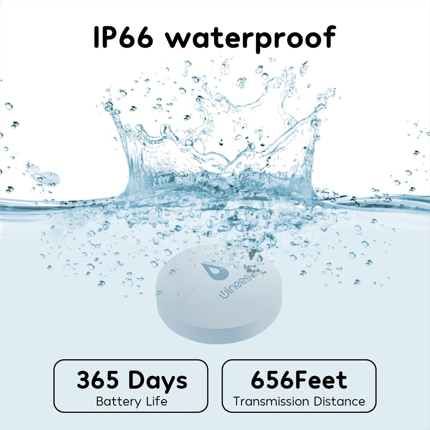 WiFi Water Leak Detector for Home, 3 Pack Water Sensors | with 100dB Adjustable Alarm, Leak Alert Email&SMS Notification, 200M Transmission for Basement, Bathroom, Laundry, IFTTT