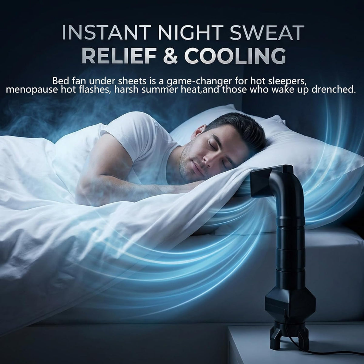 Bed Cooling System for Hot Sleepers,Under Sheets Bed Fan for Better Sleep