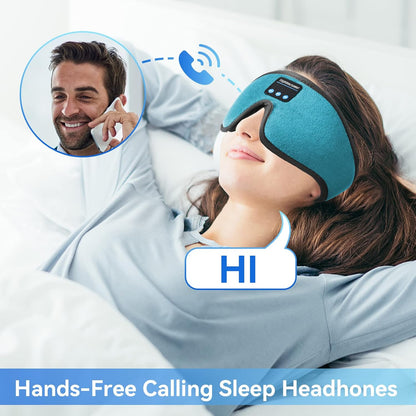 Sleep Headphones, Bluetooth 5.0 Wireless 3D Eye Mask, Lightimetunnel Washable Sleeping Headphones for Side Sleepers With Adjustable Ultra Thin Stereo Speakers Microphone Hands Free for Insomnia Travel