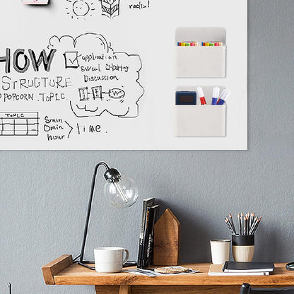 Magnetic Dry Erase Marker Holder - Multi-Surface Pen & Marker Holder for Fridge, Whiteboard, Locker - School, Office, Home - 1 Pack, Black