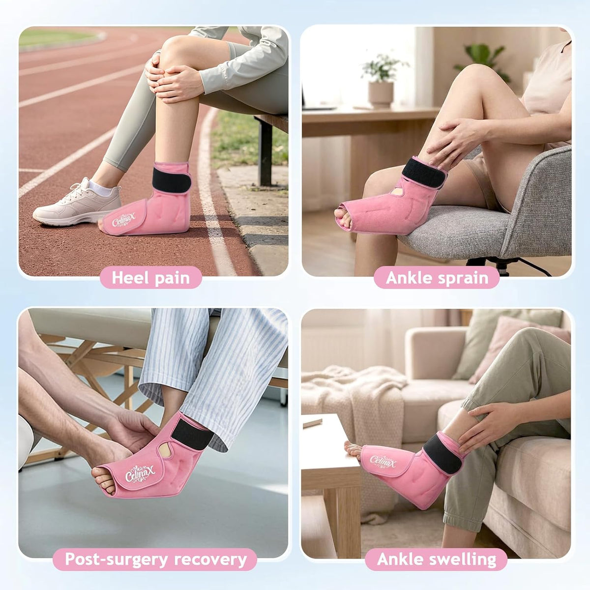 Ankle Ice Pack Wrap, Heel Ice Pack Wrap for Plantar Fasciitis Relief