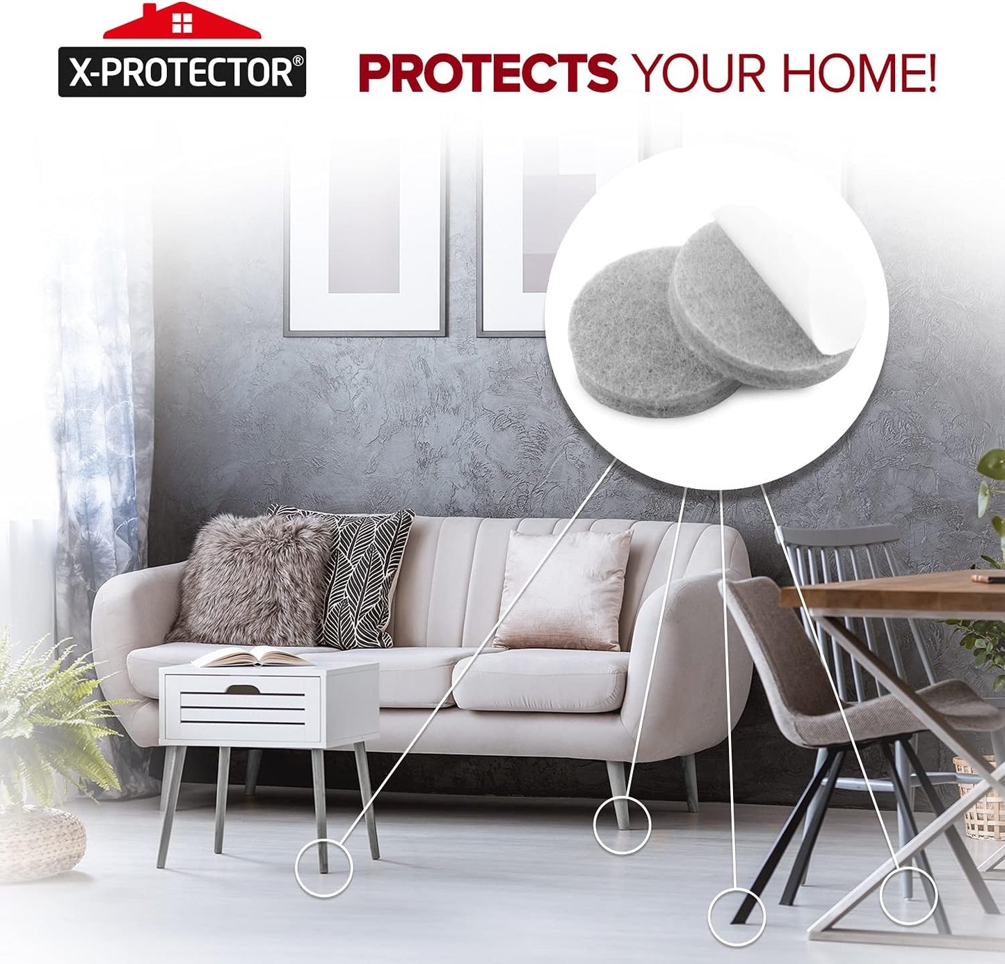 Felt Furniture Pads X-PROTECTOR 235 PCS Premium Furniture Pads - Felt Pads Furniture Feet Best Wood Floor Protectors - Protect Your Hardwood & Laminate Flooring! | Furniture Feet Best Wood Floor Protectors - Protect Your Hardwood & Laminate Flooring!