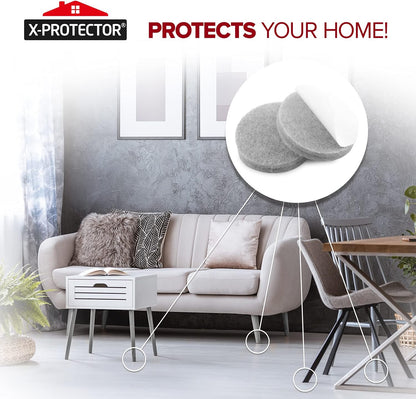 Felt Furniture Pads X-PROTECTOR 235 PCS Premium Furniture Pads - Felt Pads Furniture Feet Best Wood Floor Protectors - Protect Your Hardwood & Laminate Flooring! | Furniture Feet Best Wood Floor Protectors - Protect Your Hardwood & Laminate Flooring!
