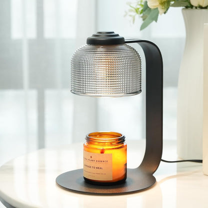 Modern Minimalist Wax Warmer for Jar Candles, Timer & Dimmer | Modern minimalist style. Timer & dimmer safe melt. 2 bulbs & heat-proof base. Perfect for living room, bedroom, or office.