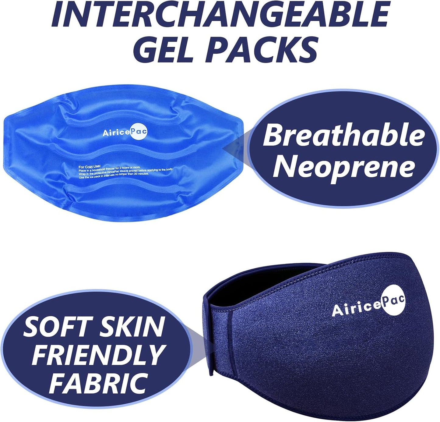 AiricePac Elbow Ice Pack Wrap, Tennis Golfers Sleeve For Arm and Calf Injuries Reusable, Cold Compression for Pain Relief