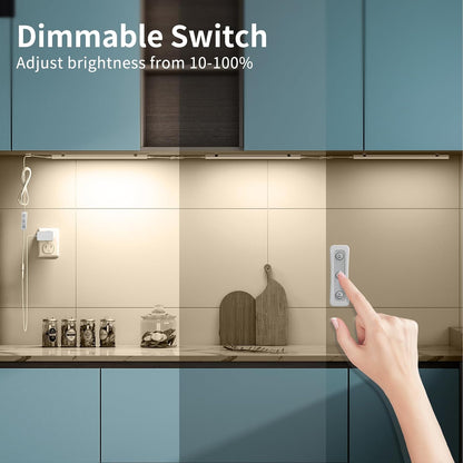 Motion Sensor Cabinet Lighting, 4500K Daylight, 3 Pack 12 inch Linkable