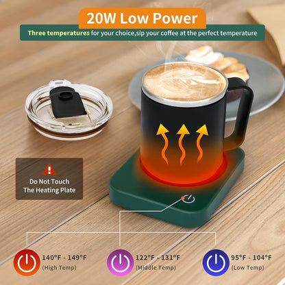 VOBAGA Coffee Mug Warmer Set with Auto Shut Off, 15 oz Coffee Mug Gift Set & 3 Temperature Settings Home Office Desk Accessories Valentine's Day Gift