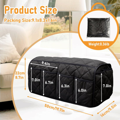 Armchair Caddy, Remote Control Holder for Recliners, Sofa Armrest Organizer, Non Slip Recliner Organizer, Couch Caddy with 14 Pockets Storage for TV Remote, Phone, Magazine (Brown)