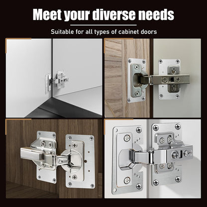 20 PCS Upgraded Cabinet Hinge Repair Plate Kit Thickened by 0.7 mm Stainless Steel Hinge Repair Brackets Kit Metal Hinges Repairs Fixing Plates with Screw for Kitchen Cupboard Door Locker Cabinet Door