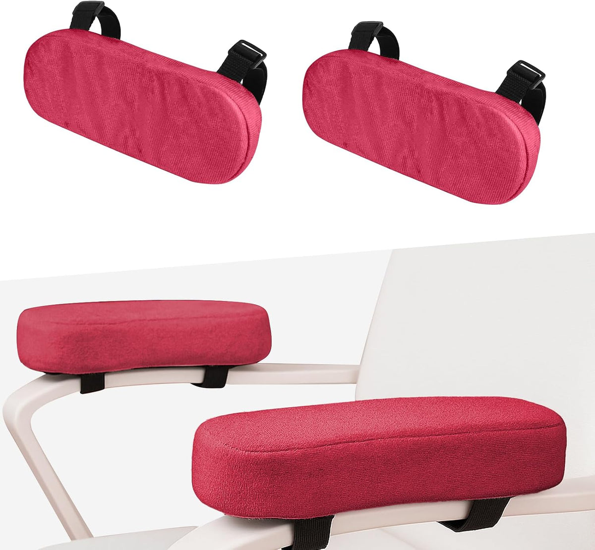 wuyaoyao 2PCS Car Seat Armrest Covers, Comfortable Auto Seat Elbow Support Cushion Pad, Soft Front Seat Chair Armrest Pads, Anti-Scratch Arm Rest Cover Protectors for Car Home Office (Purple)