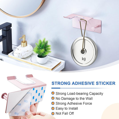 Hair Dryer Holder Wall Mounted, Blow Dryer Holder Adhesive, Metal Hairdryer Holder for Bathroom, Hair Tool Organizer with Plug&Cord for Cabinet Bathroom Bedroom Barber Shops (Rose Gold)