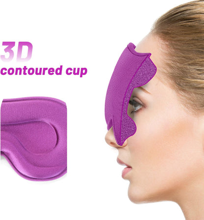 Sleep Eye Mask for Men Women, Lash Extensions 3D Sleeping Mask, Travel Blackout Night Blindfold Eye Shade Cover with Adjustable Strap (Black)