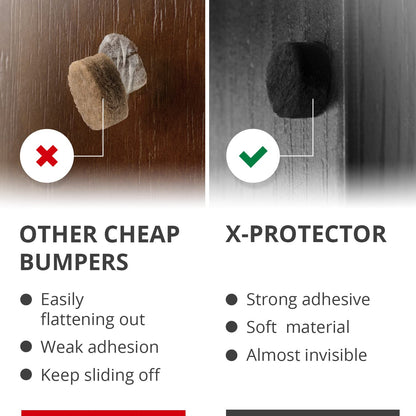 Cabinet Door Bumpers X-Protector 100 PCS – Small Felt Pads 3/8” (Brown) | Ideal Felt Bumpers – Self-Adhesive Thick Felt Dots – Bumper Pads to Protect Glass & Other Surfaces!