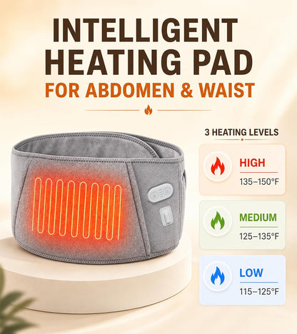 Heated Waist Belt, Cordless Lower Back Heating Pad, Black